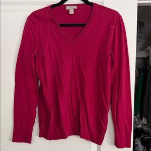 Loft V-Neck raspberry Sweater